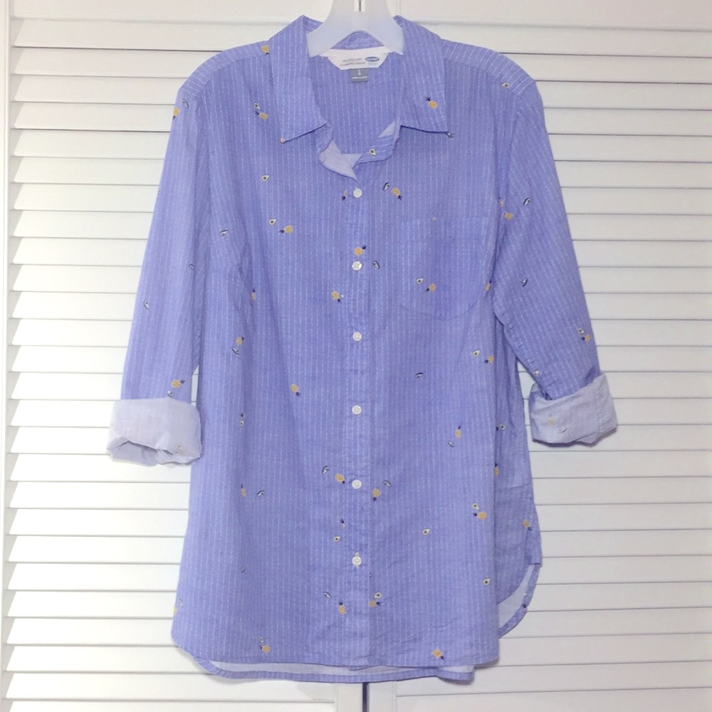 Old Navy Pineapple Avocado Button Down